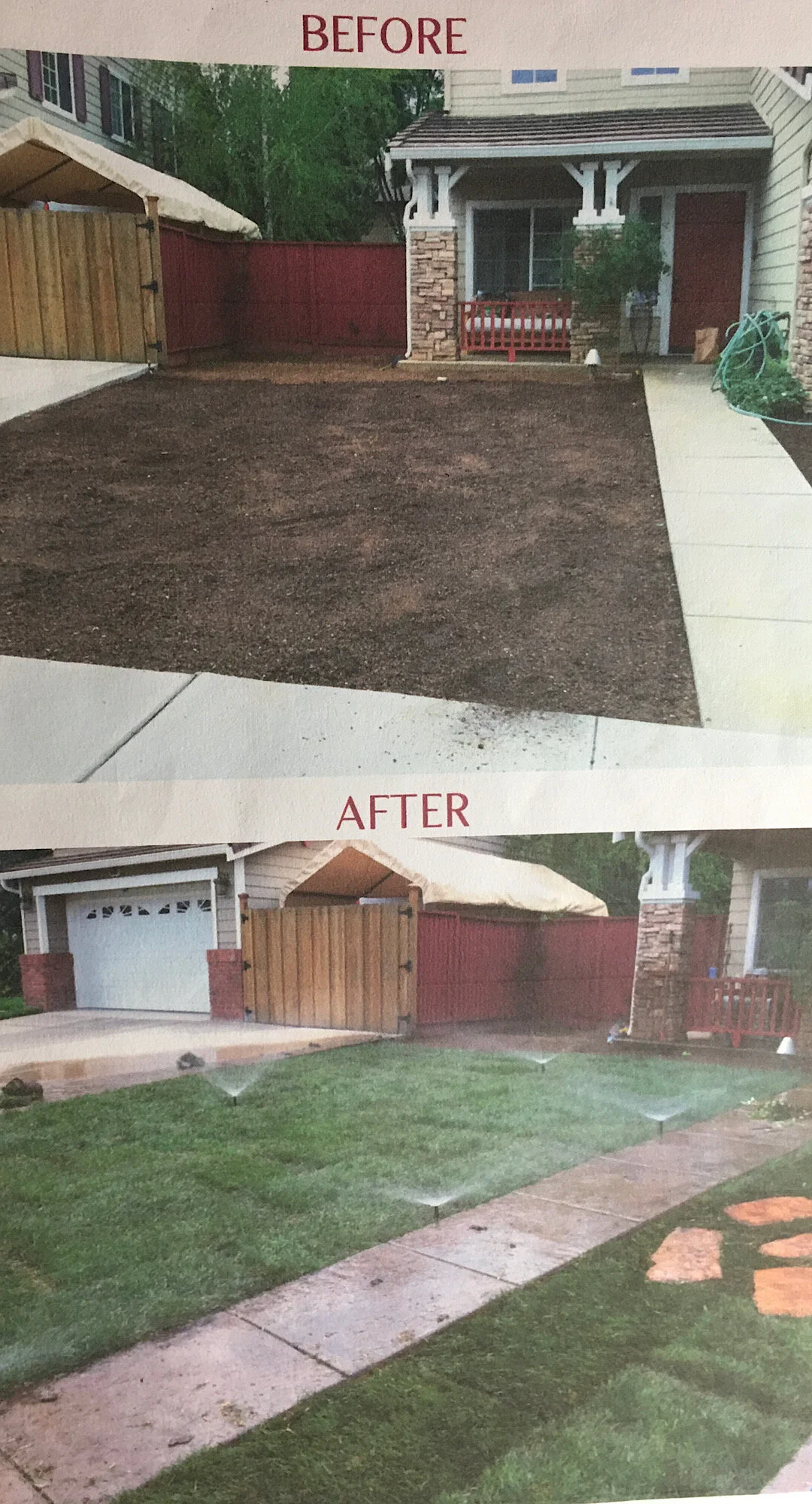 Sod and sprinkler installation