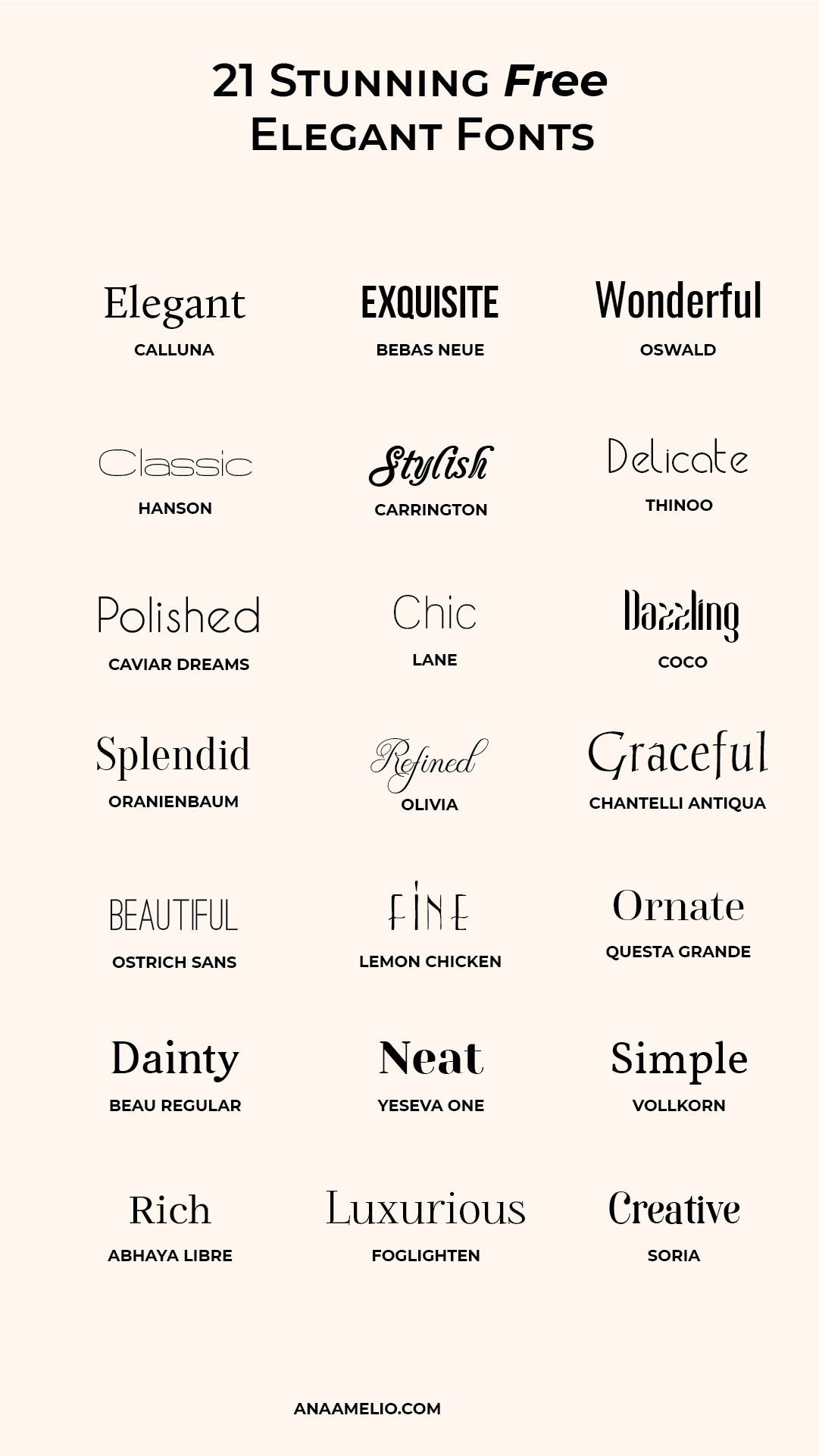 What is elegant font?