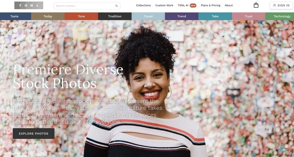 TONL is a premium stock photography site featuring diverse photos