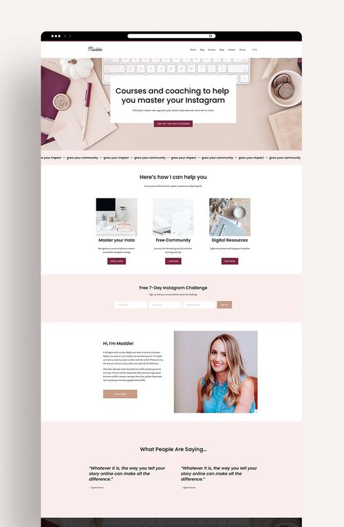 Maddie Chic and Elegant Squarespace 7.1 Template