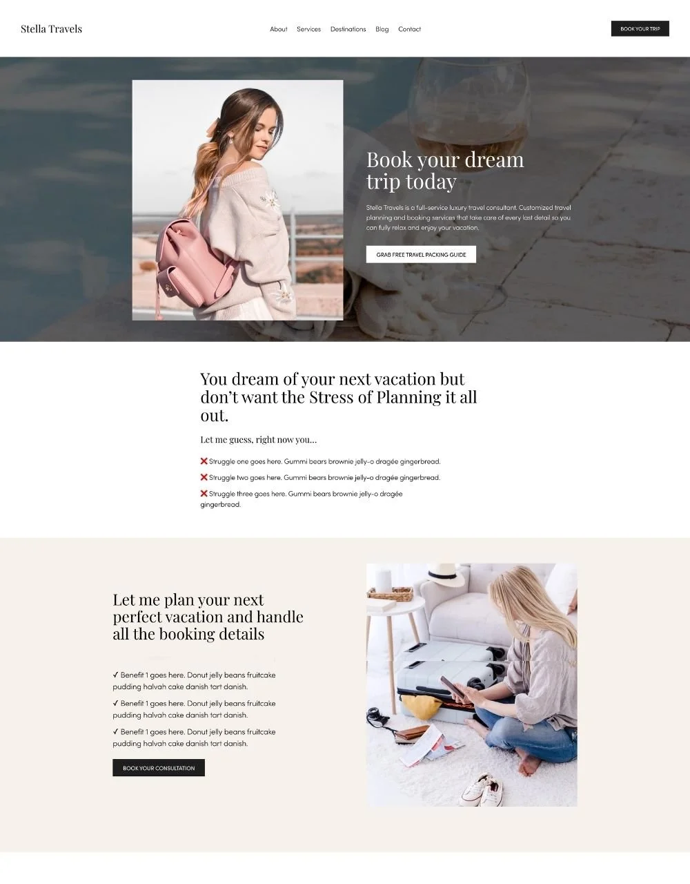Stella template homepage preview mockup