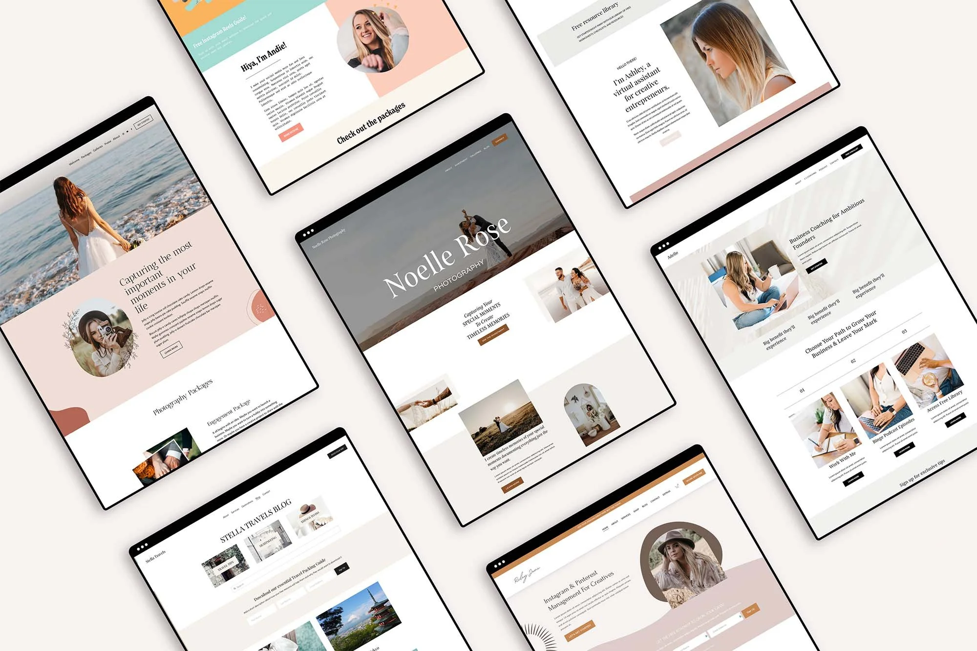 Squarespace templates and design kits