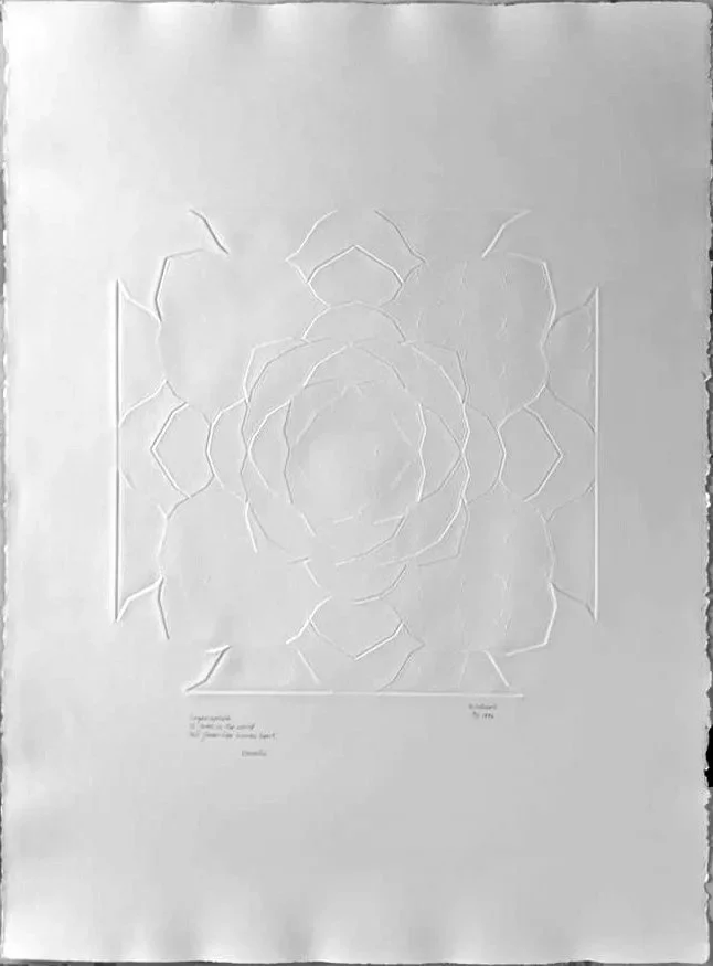 Imperceptible blind printed etching 77 x 59cm £200 25% donation to Western Chan Fellowship Bursary Fund