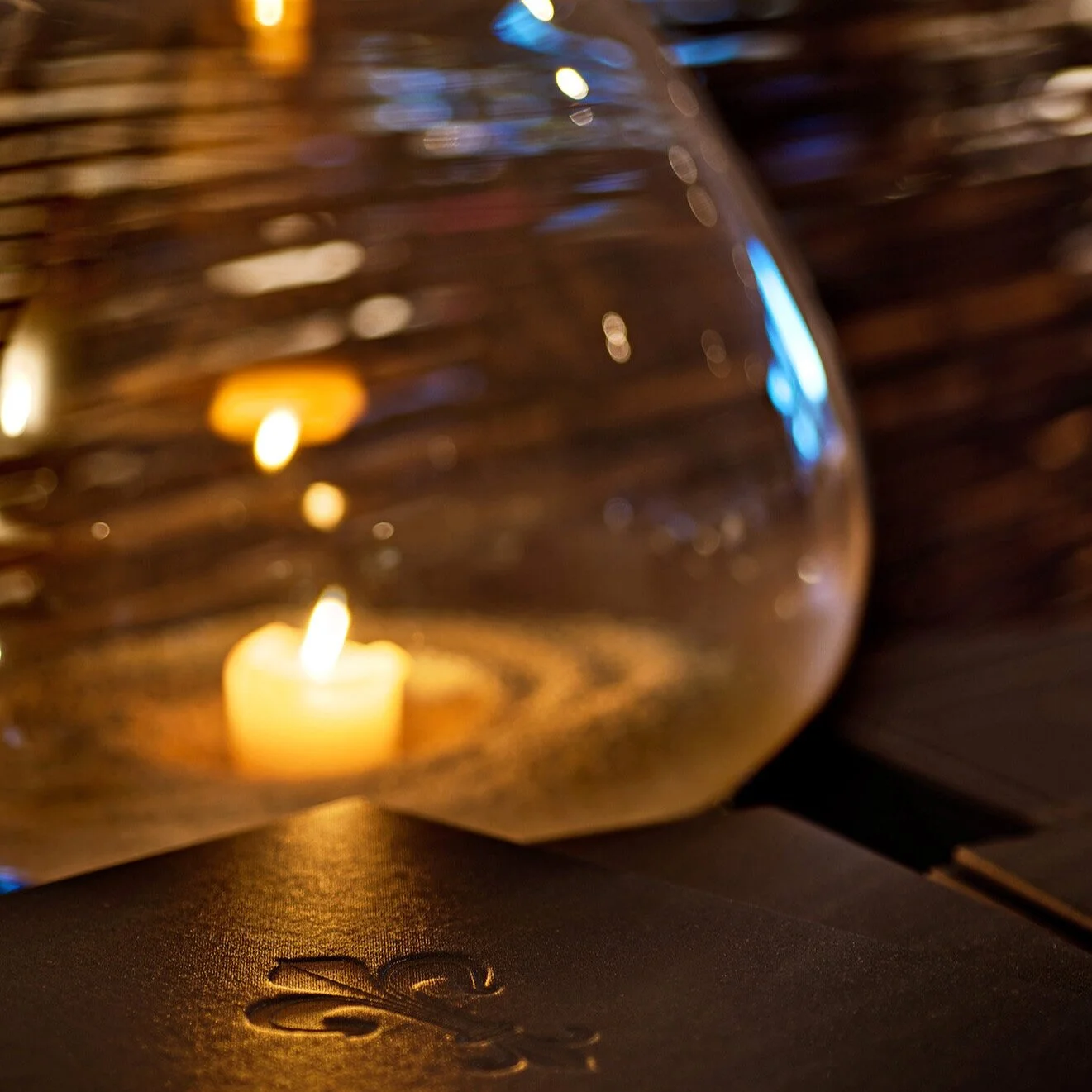 Abendkarte mit Kerze