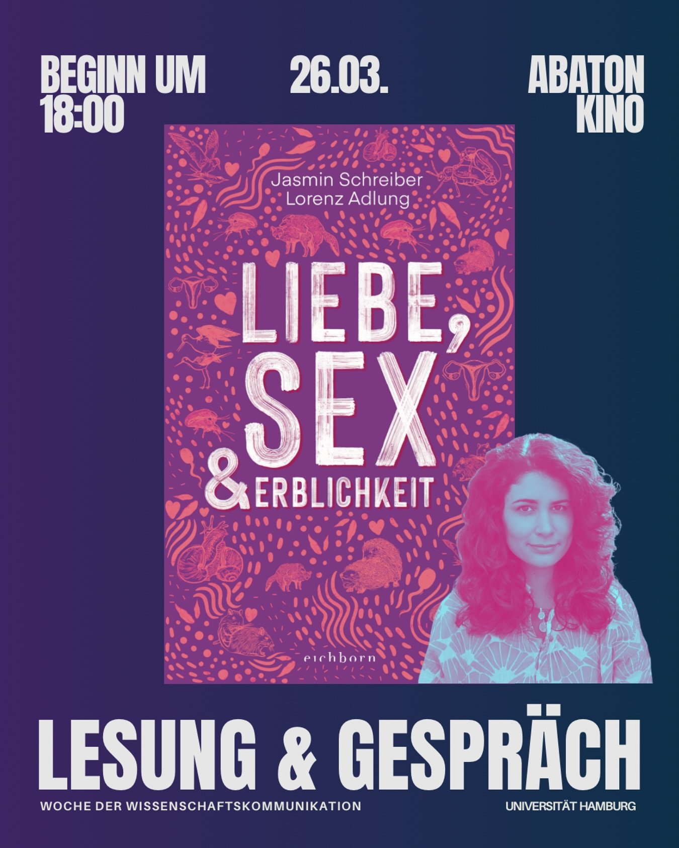 ✨EINTRITT FREI✨ | Am 26.03. lese ich ab 18 Uhr im Abaton Kino ein bisschen aus LSE, spreche aber vor allem &uuml;ber gute Wissenschaftskommunikation. Die Veranstaltung findet durch die @unihamburg im Rahmen der Woche der Wissenschaftskommunikation st
