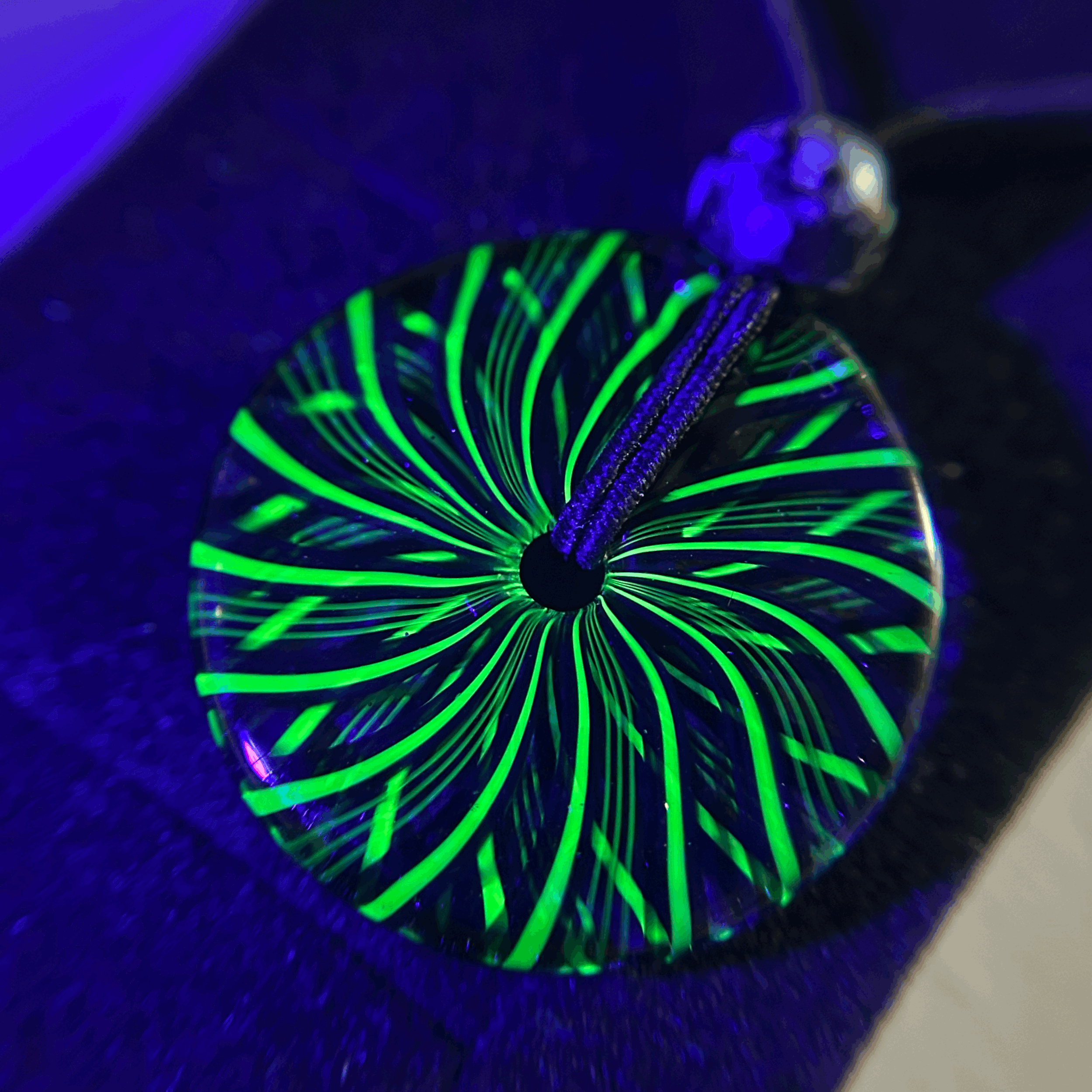 Black x UV Reticello Coin Pendant