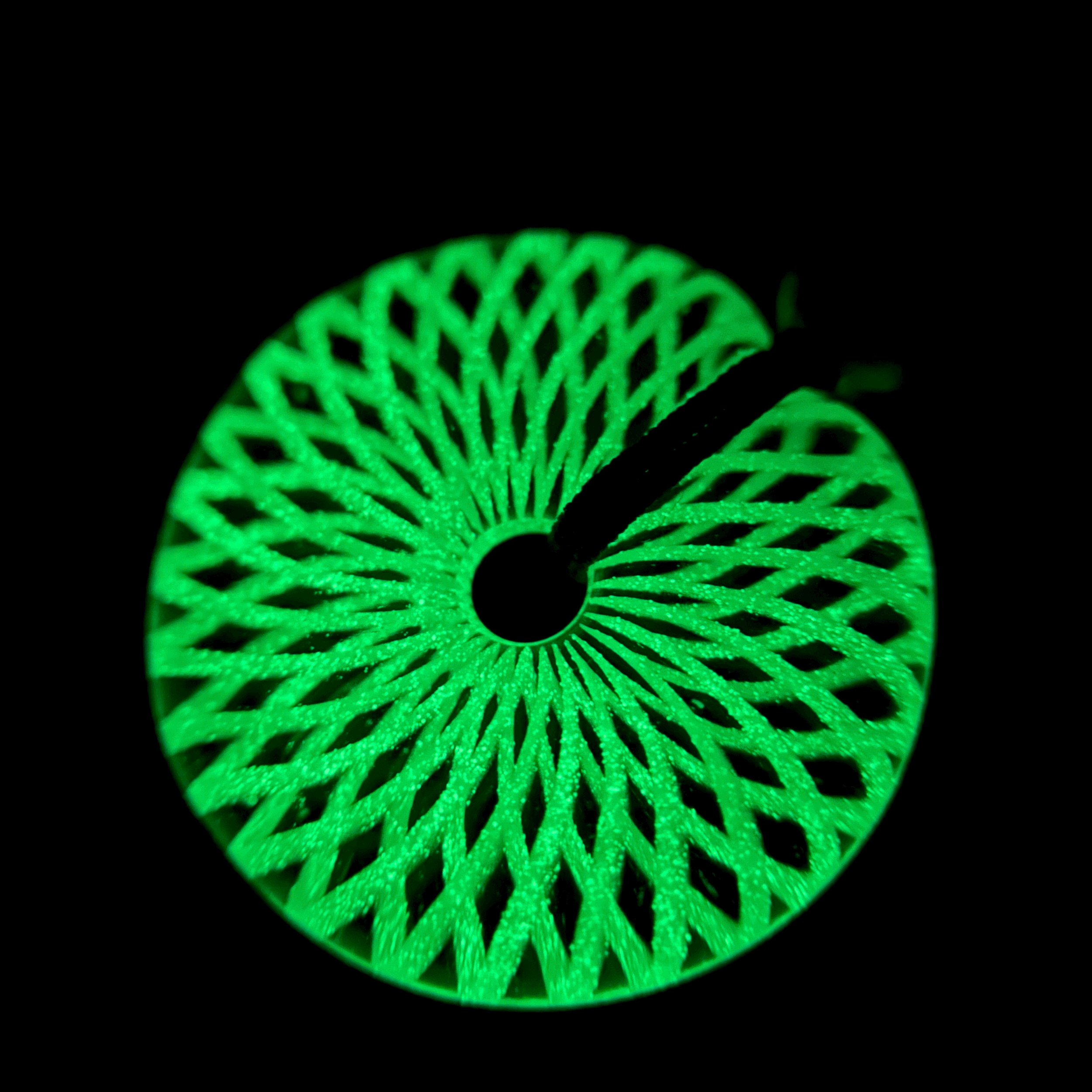 White UV Reticello Coin Pendant