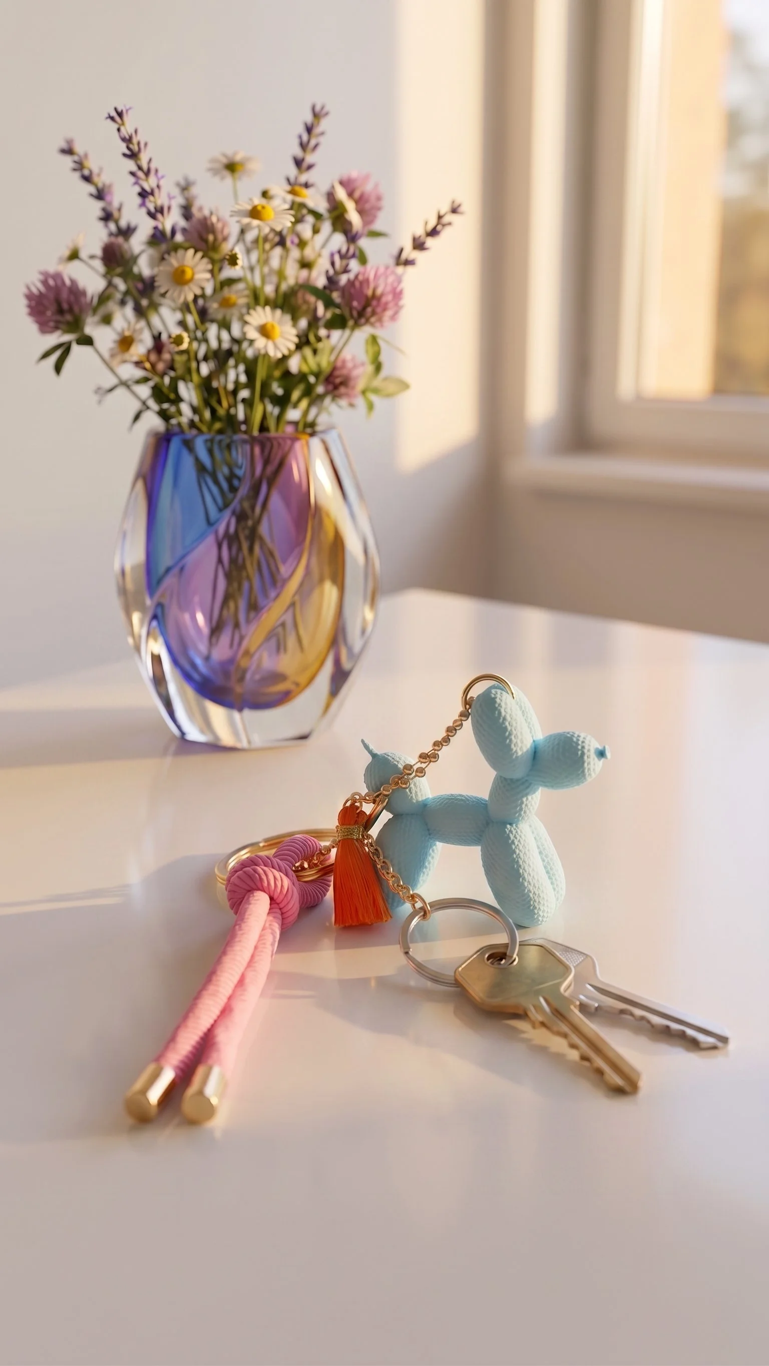 Porte clé Chien Ballon-effet tricot