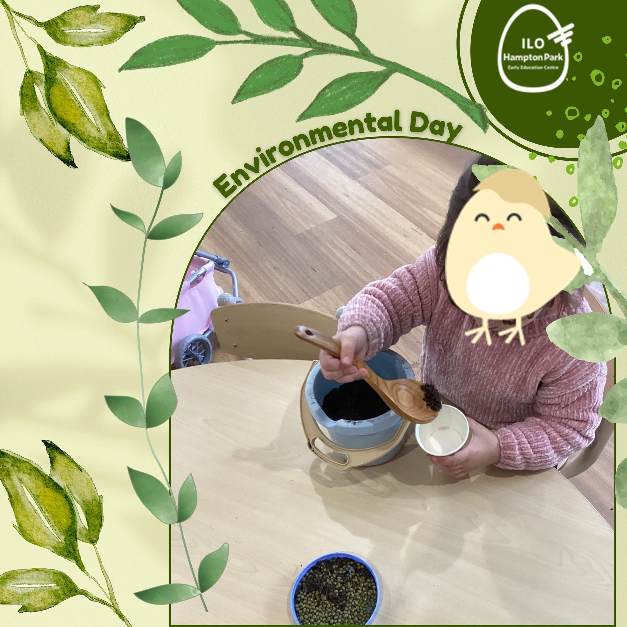 🌍 Happy World Environment Day! 🌿 
This week, our little ones celebrated by planting green beans in recycled cups. They had a blast digging in the soil, adding seeds, and watering their plants. Gardening helps them engage all their senses and develo