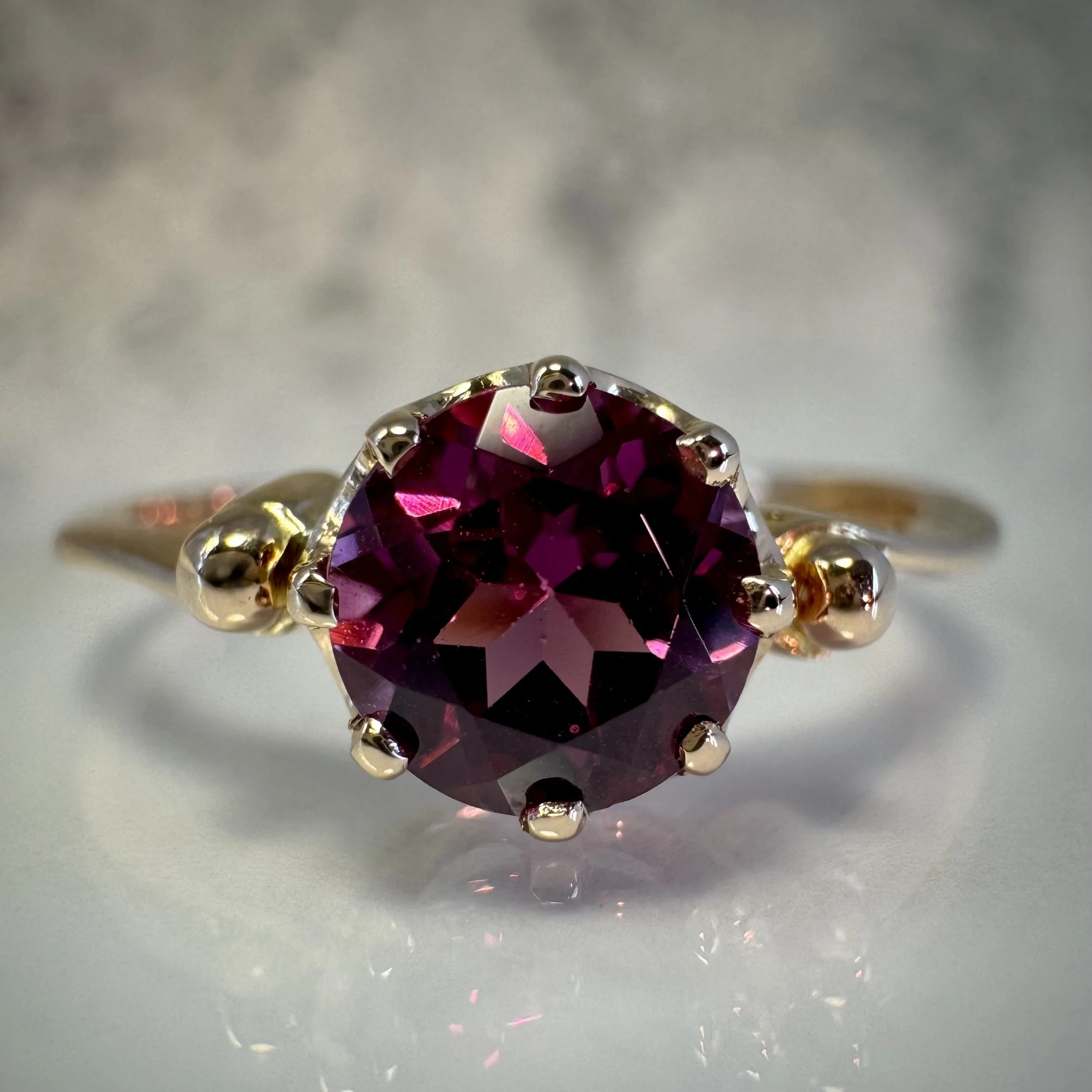 Rosy Reverie – Antique Russian Rhodolite Ring