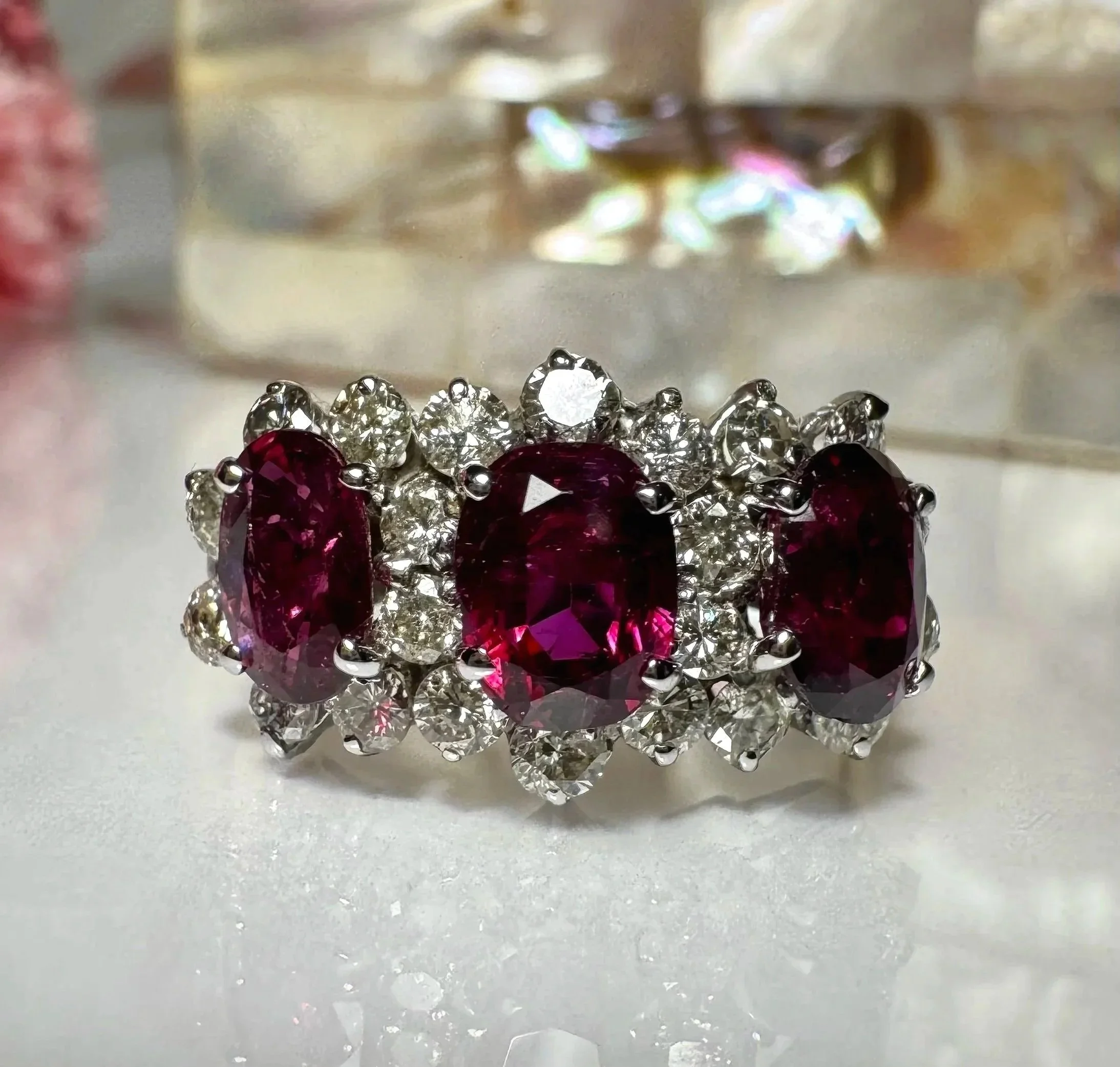 January Ember — Vintage Garnet & Diamond Ring