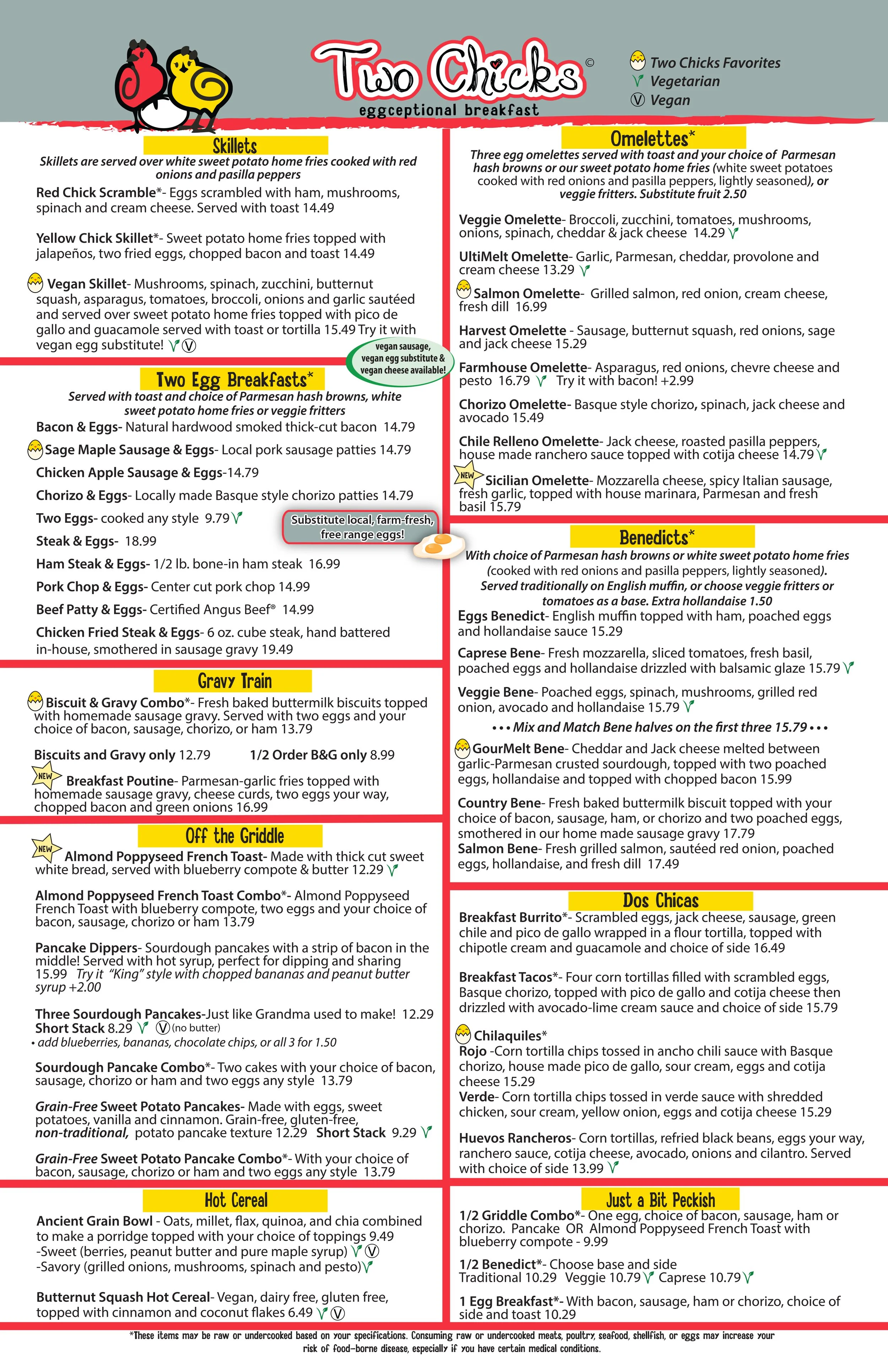 Menu — Two Chicks