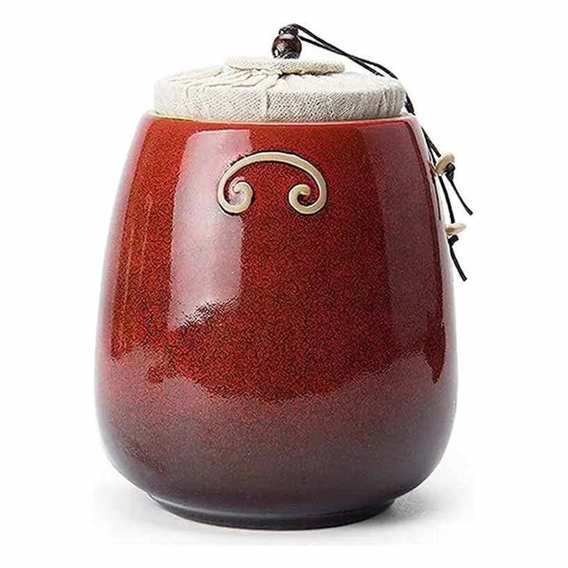 Bohemian style cremation urn for human ashes