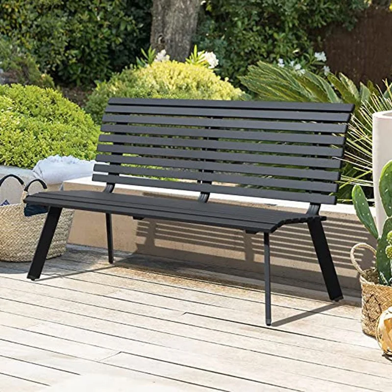 Black park style memorial bench for gardens