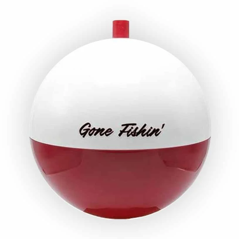 Cremation urn for human ashes shaped like a fishing bobber