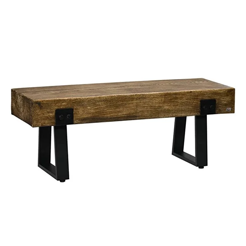 Rustic farmhouse style wooden memorial bench for garden