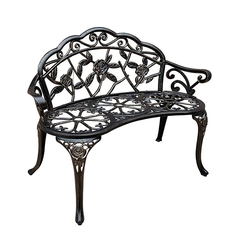 Memorial bench for garden with roses