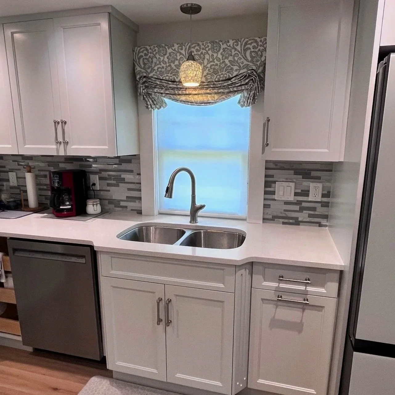 Custom roman valance and shade