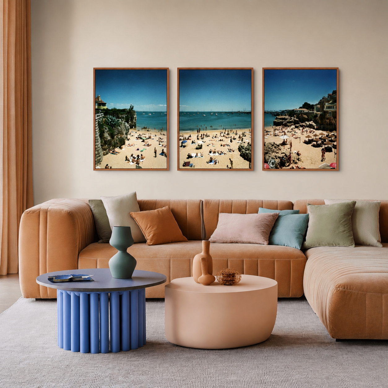 Praia da Rainha, Cascais, Portugal, 2026, Triptych, 3 x 30x20"