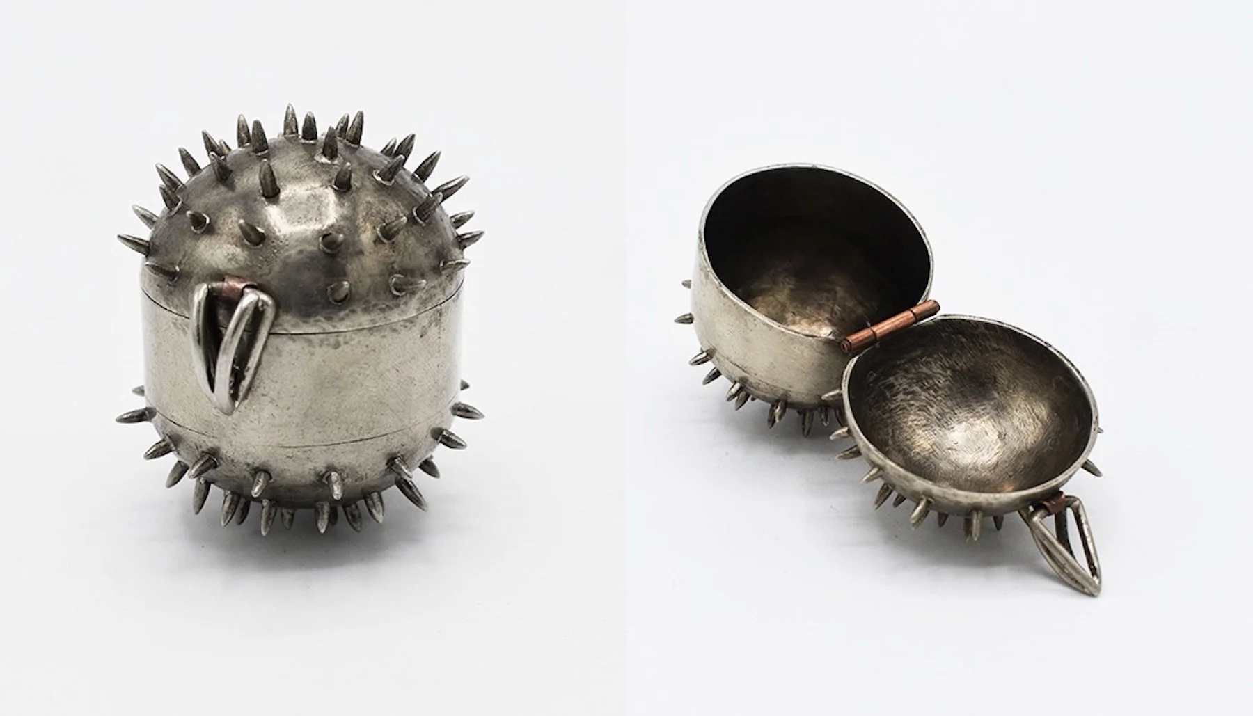 Spiked Box. 2024. Nickle Silver, copper. 1" x 2" x 1".