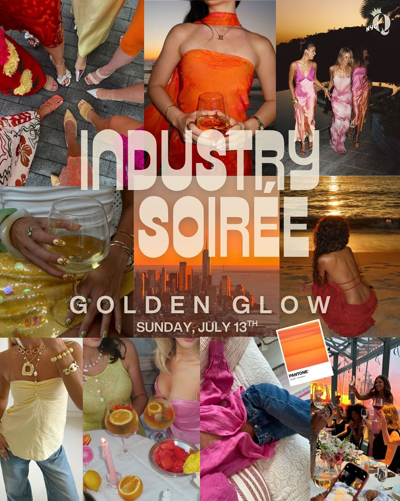 Golden hour, golden people, golden GLOW✨🌇 Our July 13th Rooftop Industry Soir&eacute;e is all about the sunset fits + skyscrape views 🧡💛💕 Link in bio or DM to get your tix! 🎟️