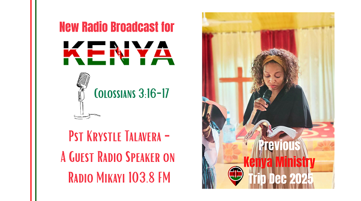 Kenya Radio Guest Speaker: Pst Krystle Talavera (audio)