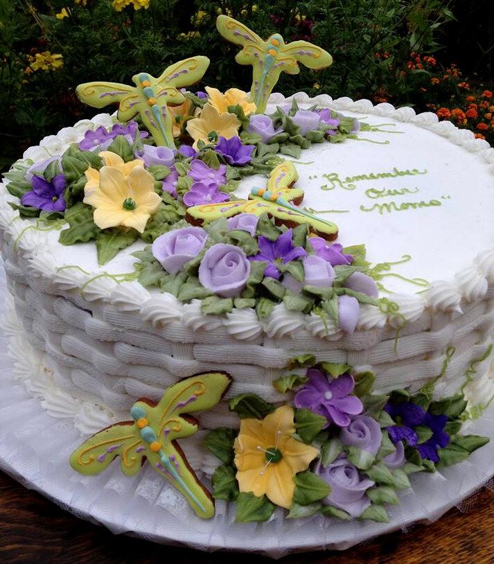 Dragonfly and Flowers Cake.jpg