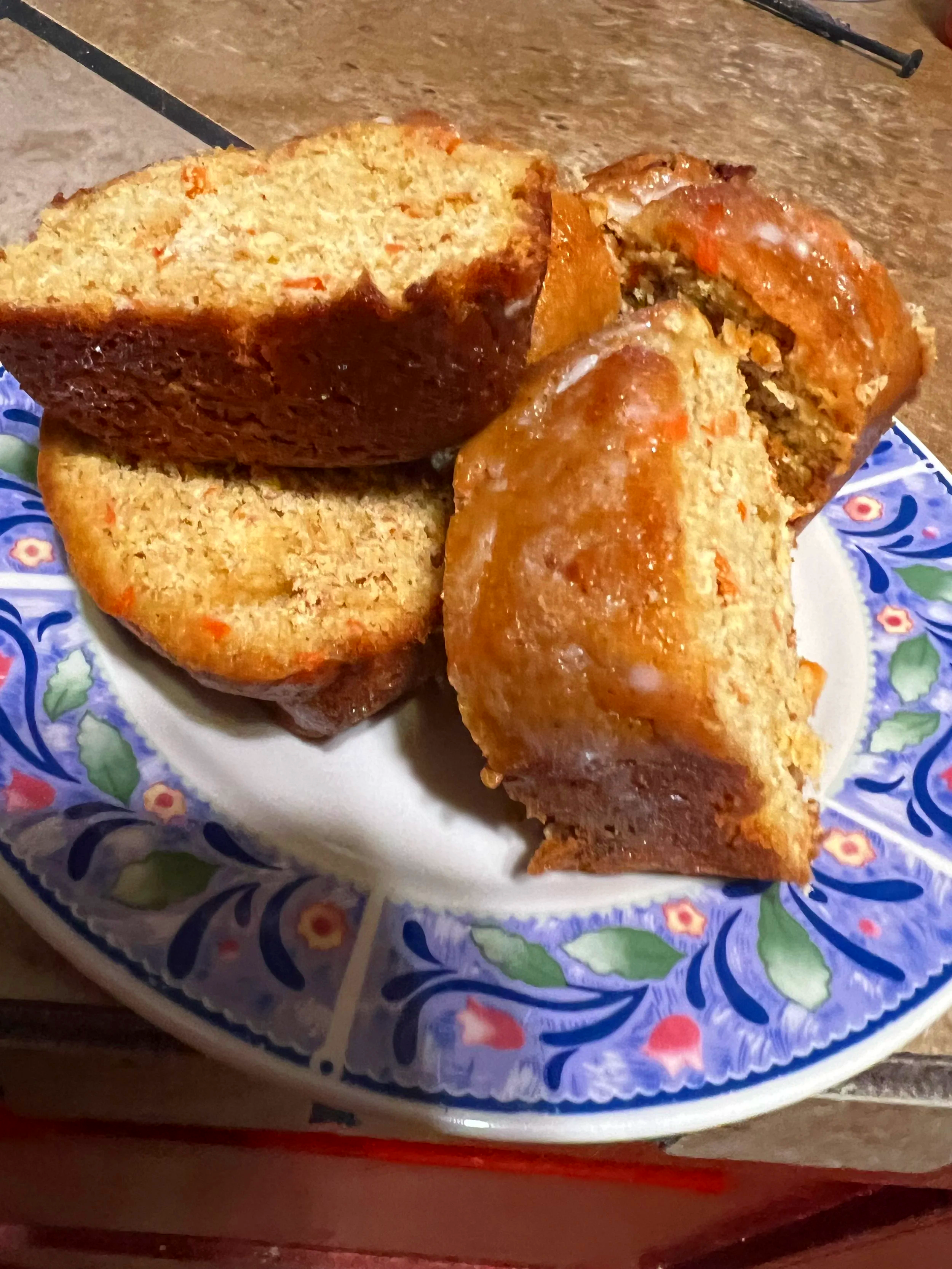 Carrot Cake bread with cream cheese glaze