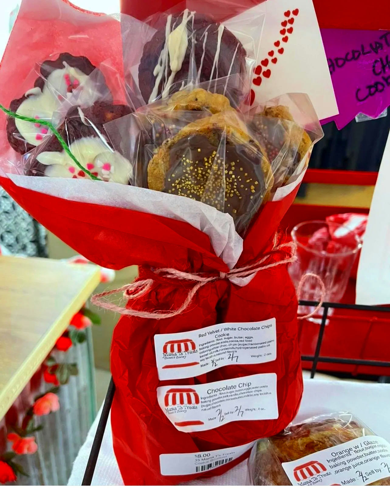 Valentine cookie bouquet