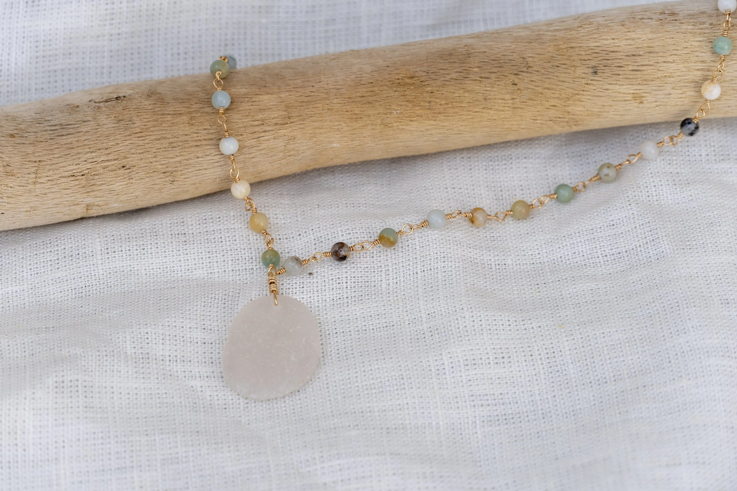 sandy seaglass necklace!