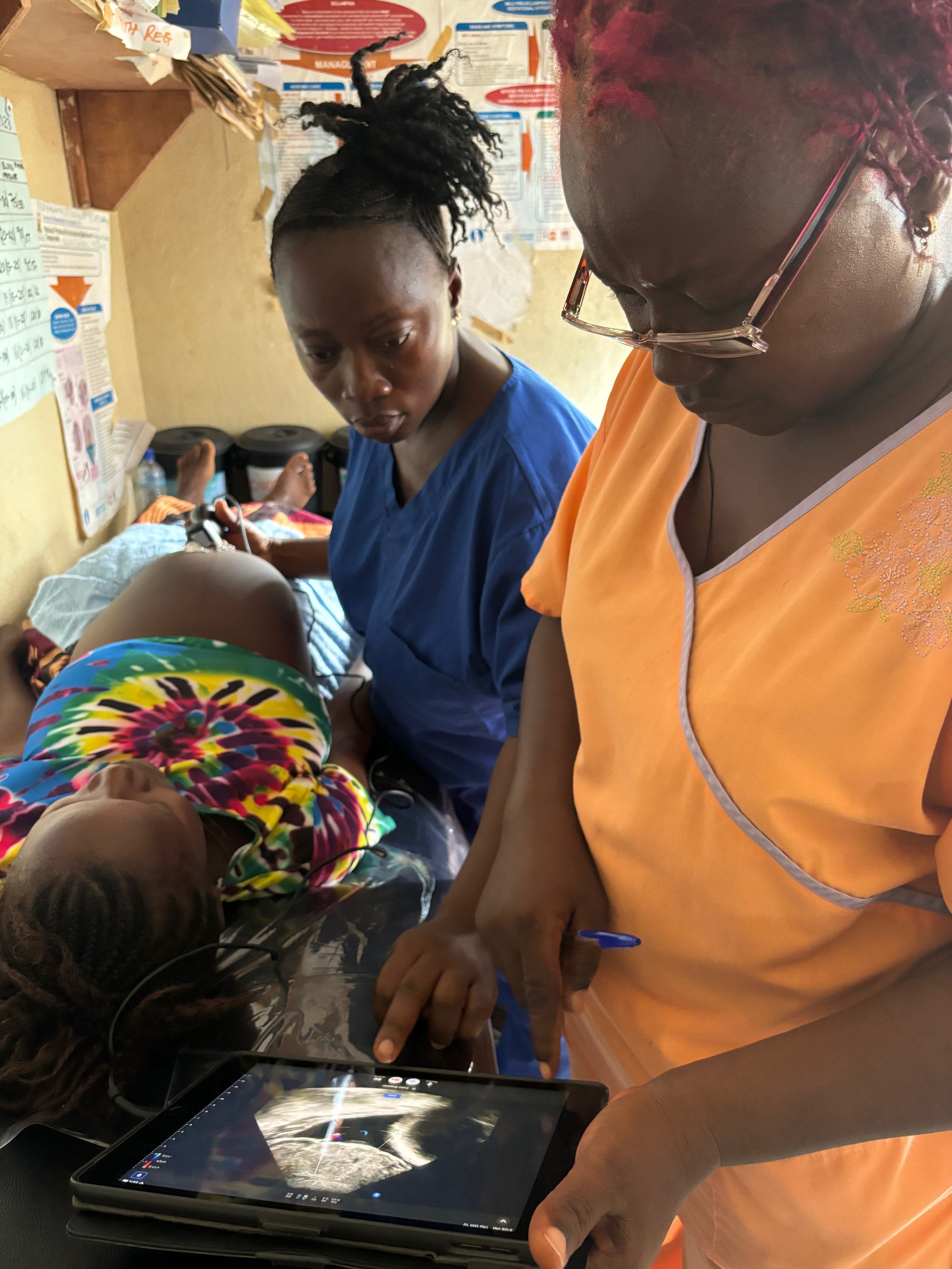 Midwives scanning at Gboyama