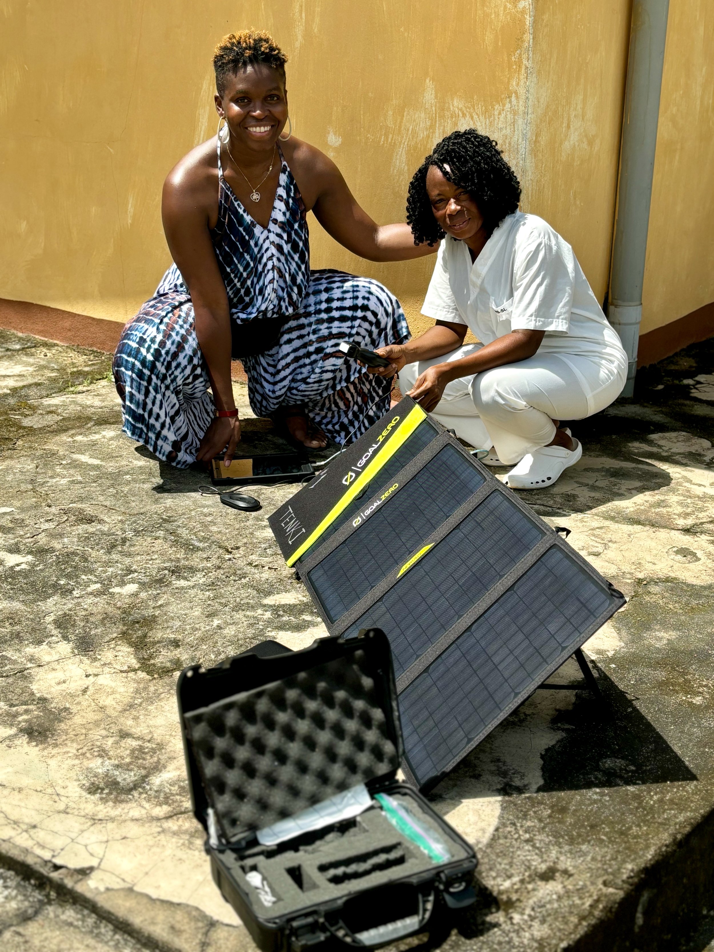 Providing portable solar panels and fixing the probe at Monghere