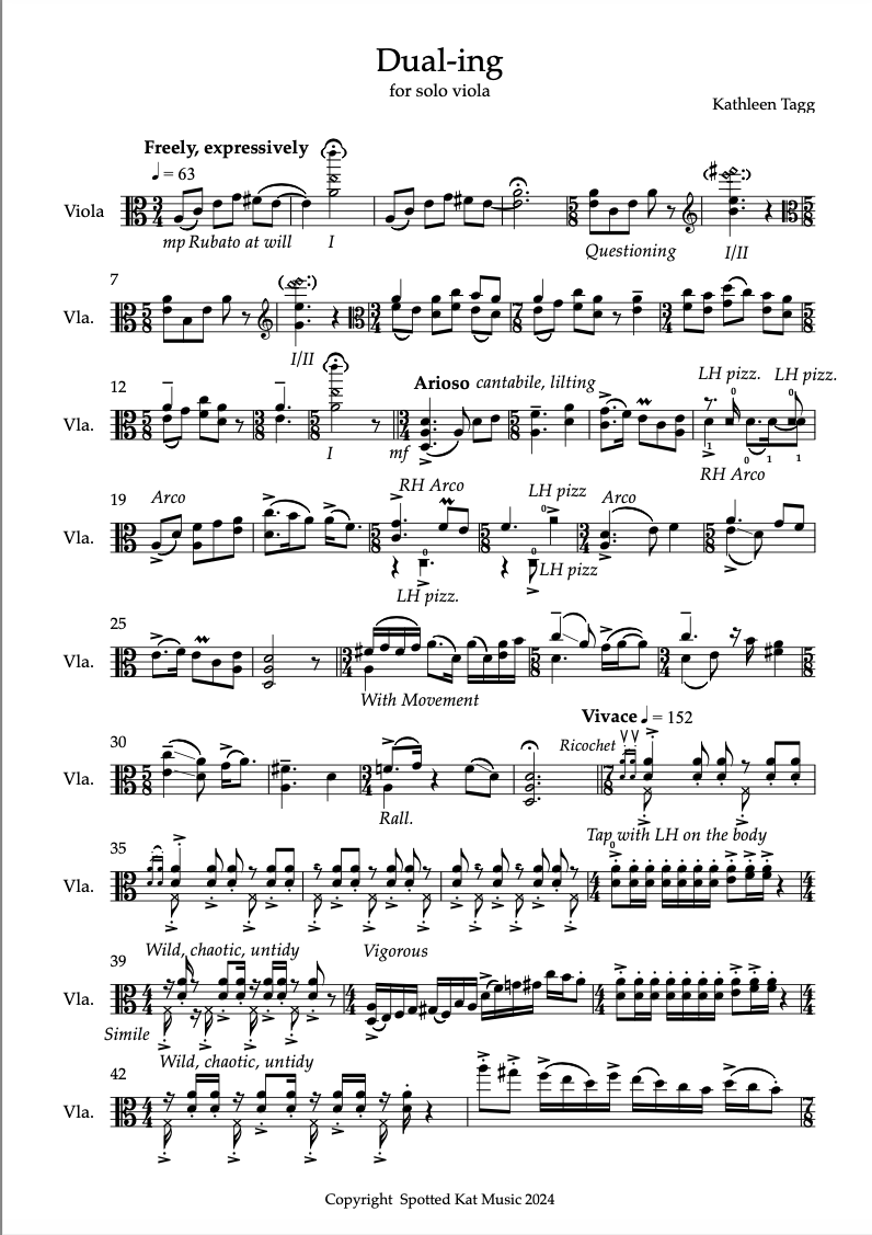 DUAL-ING ("Cecil in Africa") for solo viola: PDF DIGITAL DOWNLOAD