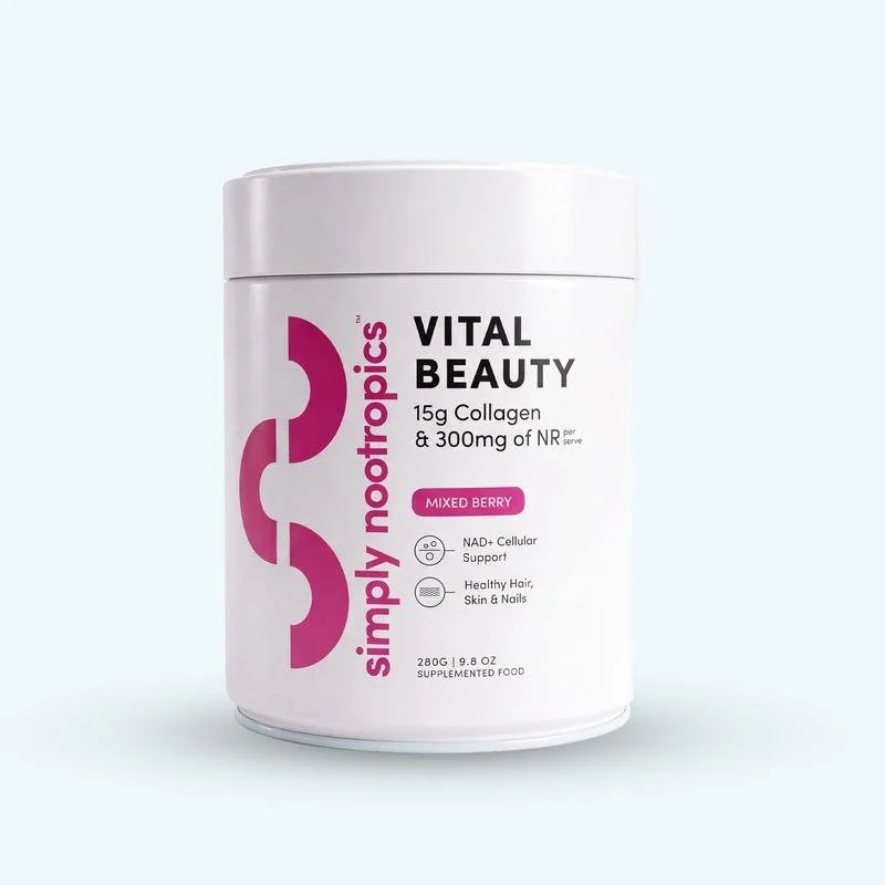 🥭🍓 Vital Beauty is now available in NEW 280g tins!

Whether you love the tropical sweetness of Mango Passion or the refreshing burst of Mixed Berry, your favourite premium anti-ageing formula just got an upgrade.

Formulated by a Yale-educated neur