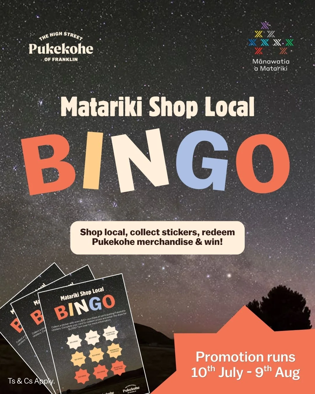 🌟 Matariki Shop Local Bingo is here! 🌟

We&rsquo;re excited to be taking part in the Matariki Shop Local Bingo promotion, supporting local businesses right here in Pukekohe! 💛

Here&rsquo;s how it works:
⭐ Spend $20 or more in-store and receive a 
