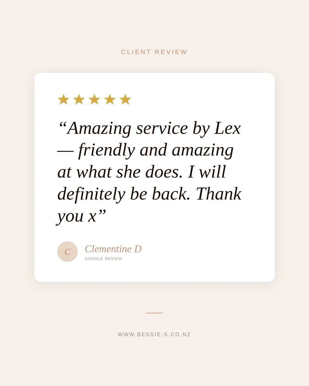 ✨ Client love ✨

"Amazing service by Lex - friendly and amazing at what she does, I will definitely be back. Thank you x" &mdash; Clementine D 💕

Precision, care and a personal touch &mdash; that's what Lex brings to every eyebrow shaping 