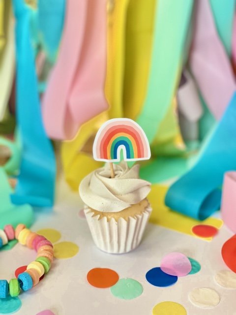 rainbow cupcake topper