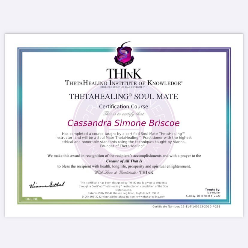 I love to learn! I added another training certification over the weekend! Soulmates 💕👫👭🏽👬🌈! 

#medicalintuitive #holisticapproachtohealth #columbushealth #yonisteamspa #yoniwellness #holisticlifestylecoach #holisticlifestylecreators #yonispa #y
