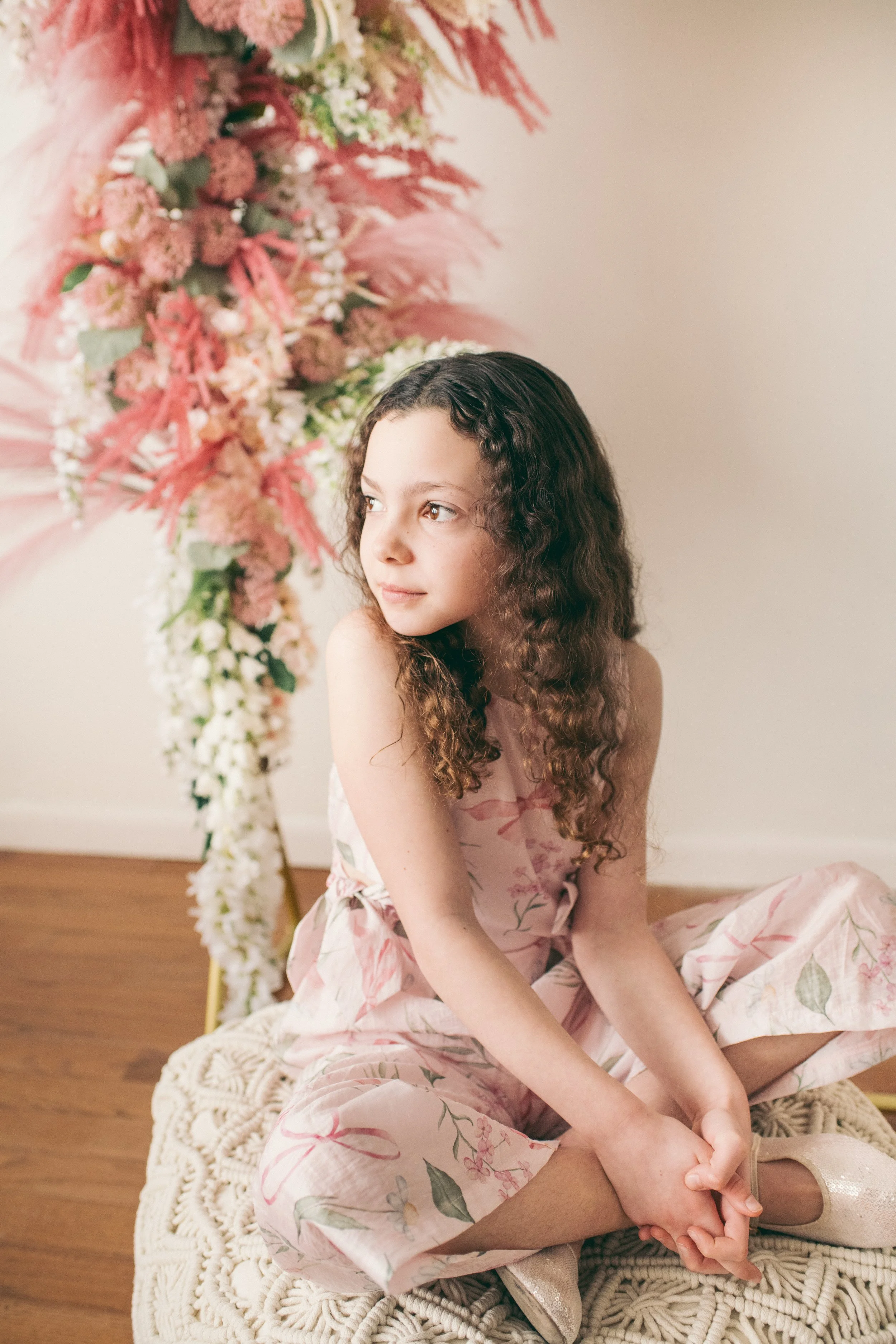 Floral Backdrops &amp; Birthday Bubbles | Boston Area Children’s Photography