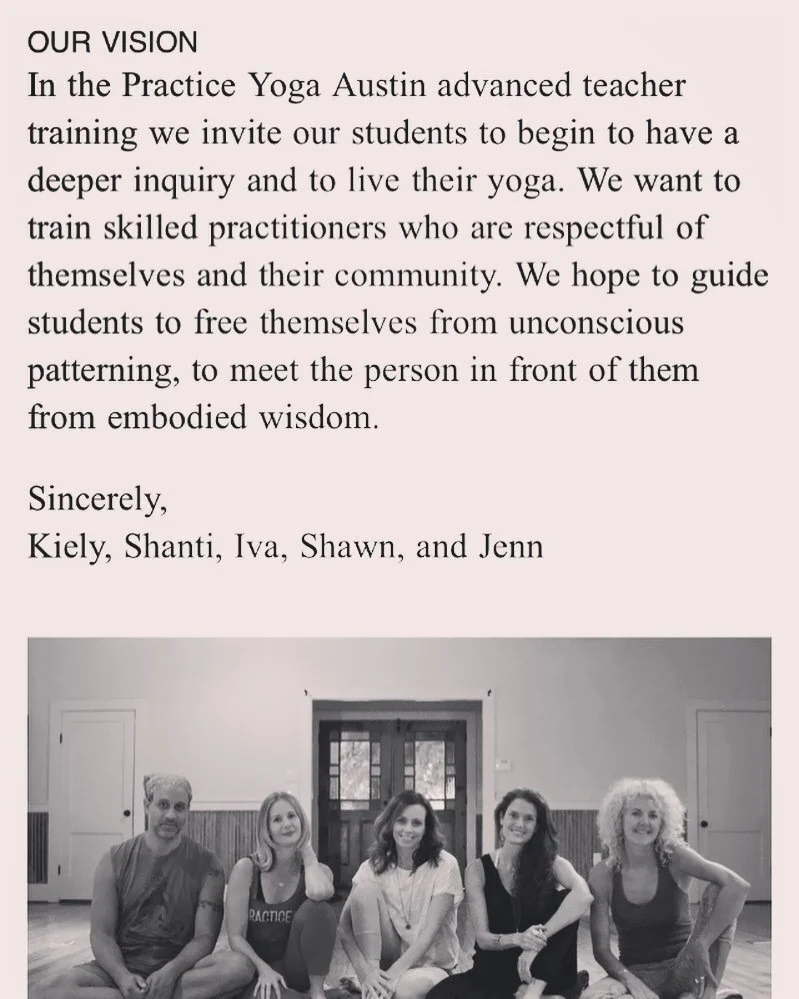 ~ Part 2 of 3 - The Work ~
Over a year ago, I had just resigned from my full-time teaching position at AISD and applied for an advanced yoga training to pursue my dream of making my part-time passions a reality: to give the healing practice of yoga b