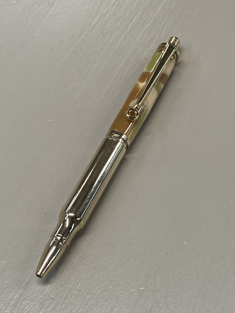 30 Caliber Bullet Cartridge 24kt Gold Click Pen