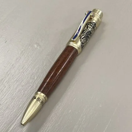 Police Click Pen with 24kt Gold Finish in