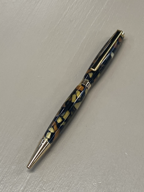 Slimline Pen with Black/Gold TN finish in Black & Gold Crush