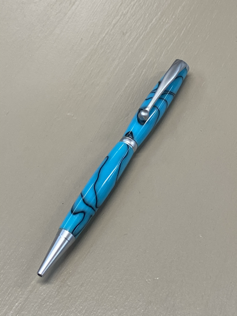 Slimline Pen in Turquoise & Black Swirl