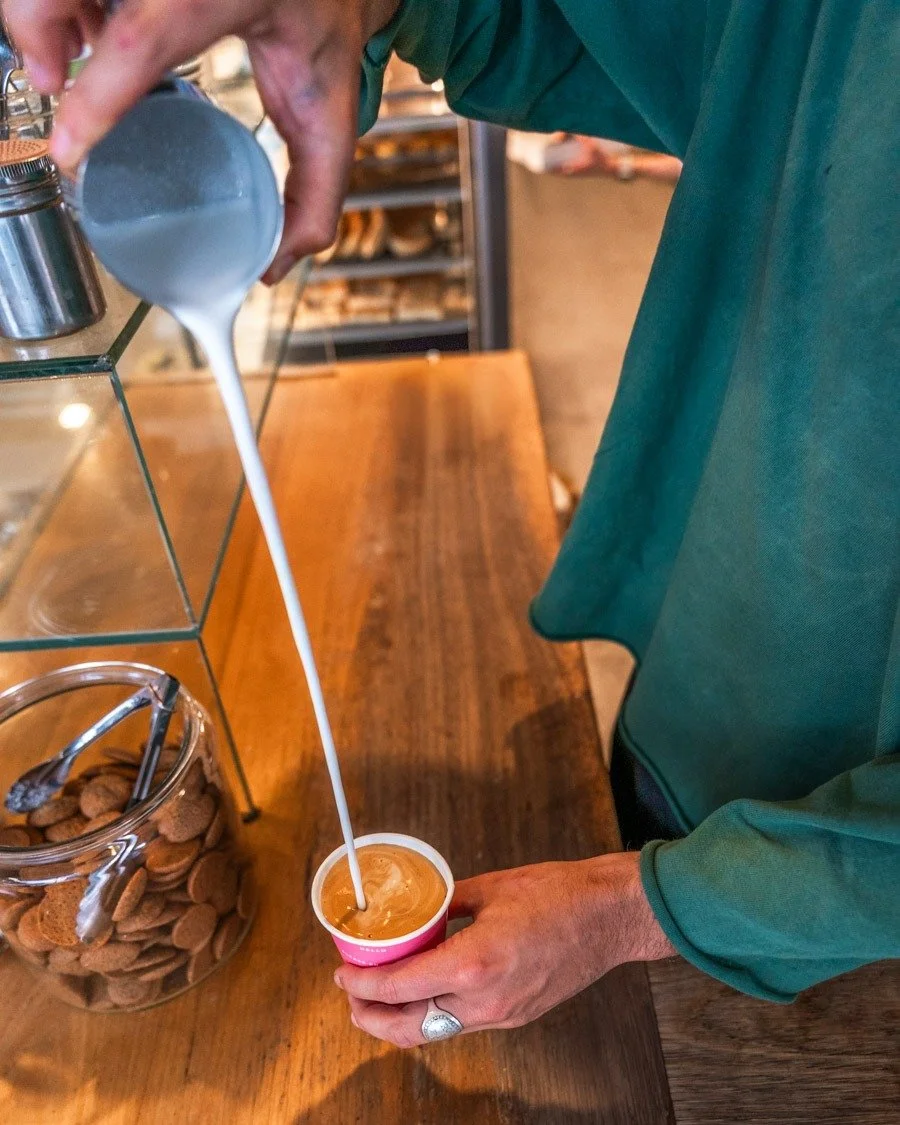 Every barista has their own signature move &mdash; Ned&rsquo;s is the iconic long pour. ☕