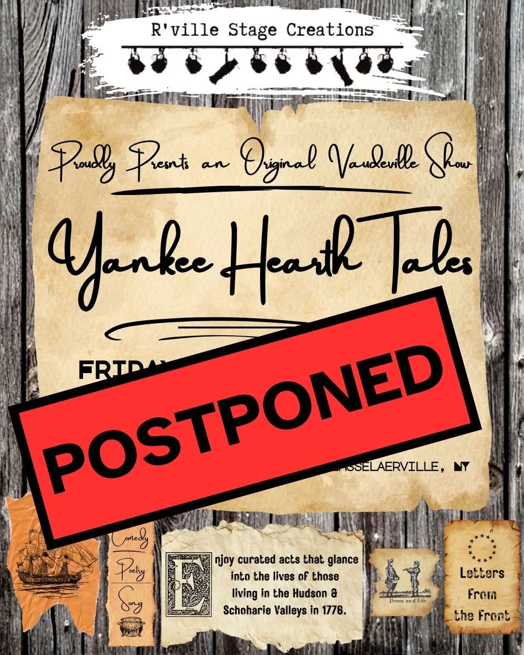 Yankee Hearth Tales Are POSTPONED