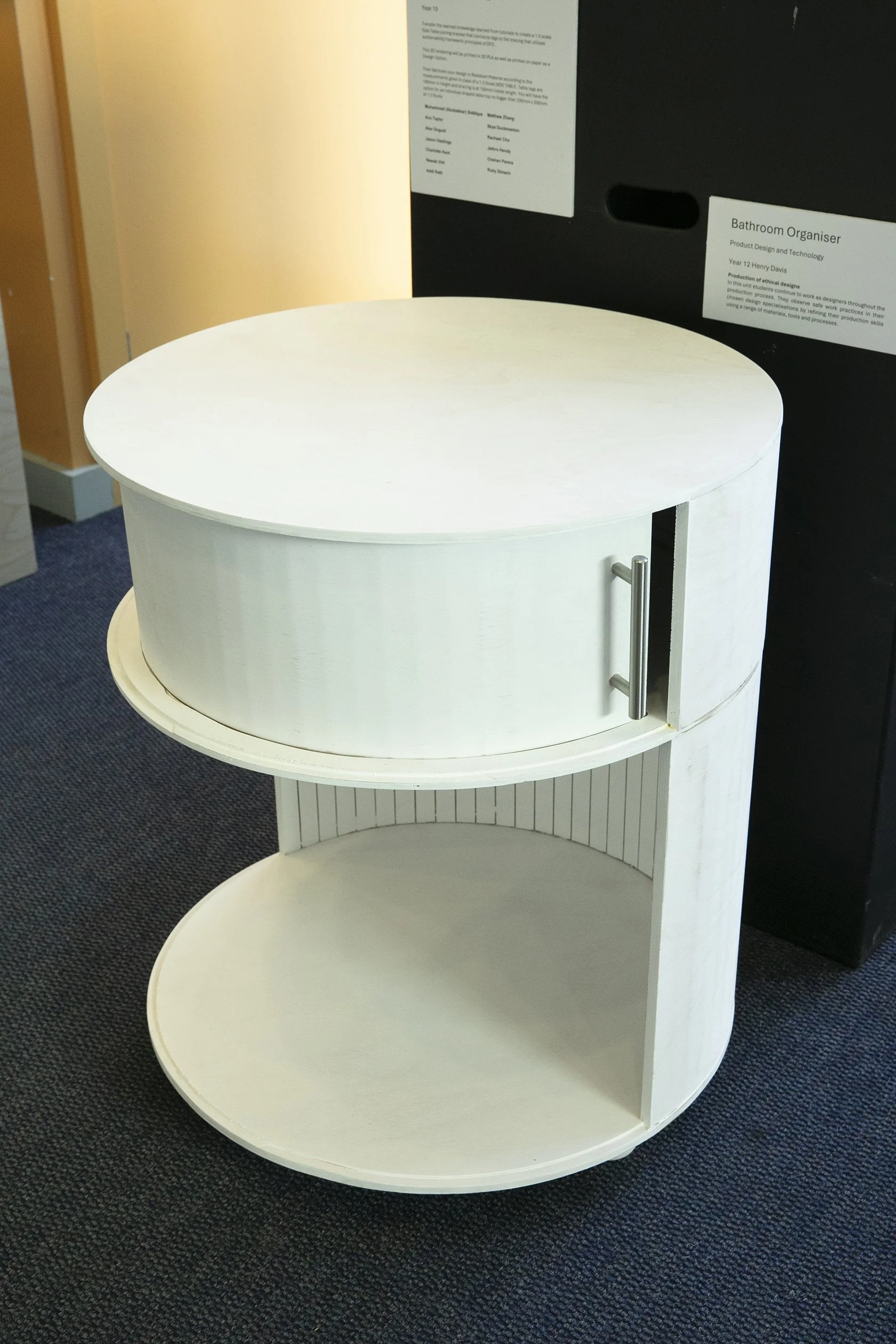Year 12 Product Design and Technology - circular bedside table using kerf bending techniques 