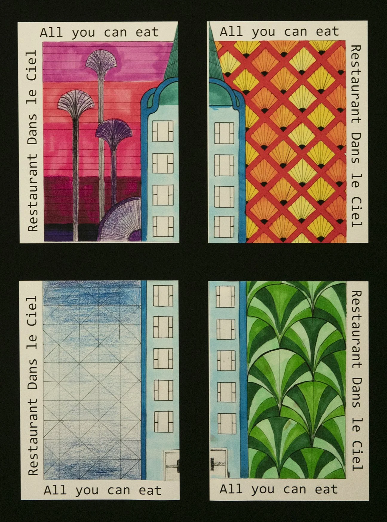 Year 10 Visual Communication Design  - Postcards infulenced by design styles