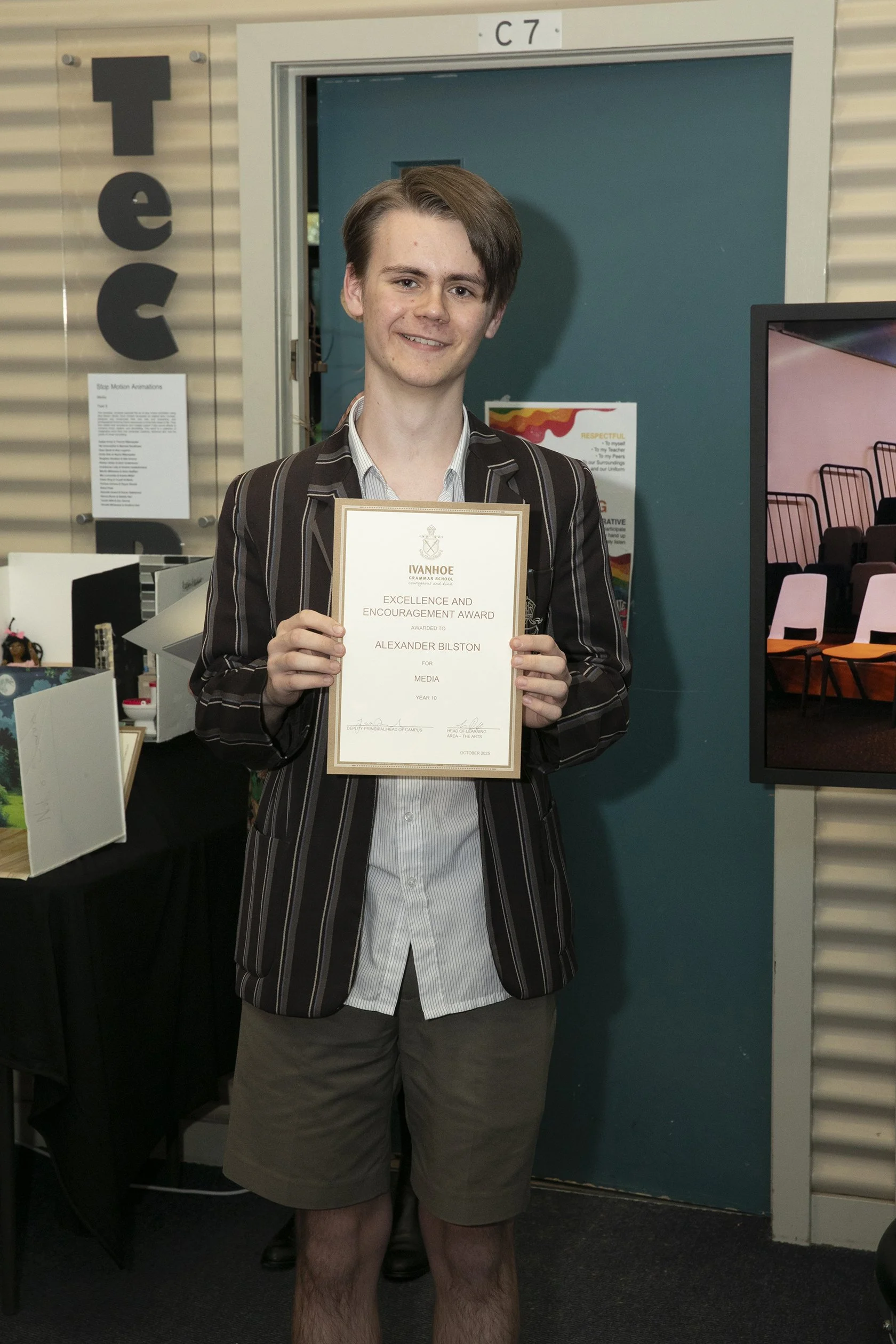 Excellence and Encouragement in Media, 
Alexander Bilston, year 10