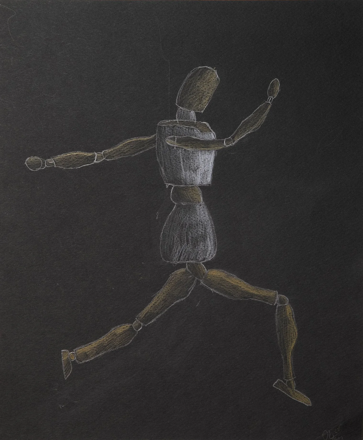 Year 7 Studio Arts - Figurative drawings in chalk pastel and pencil 